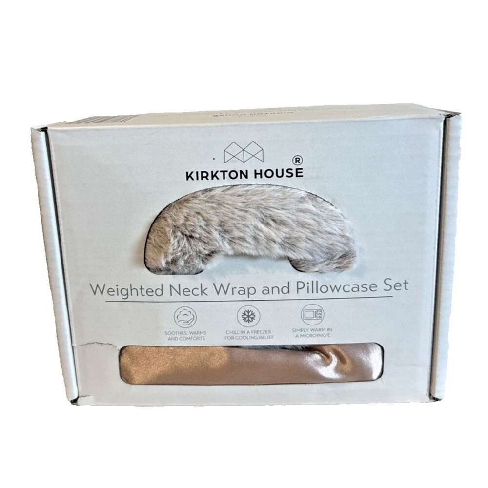 Kirkton House Aldi Weighted Neck Wrap Pillowcase Set Hot Cold Therapy Gold NEW